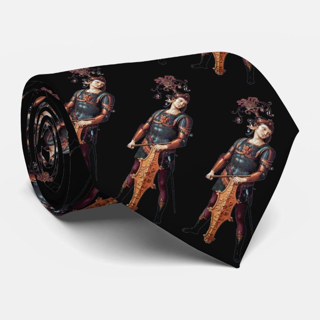 Saint George, Black Pattern Tie (Rolled)