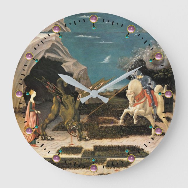 SAINT GEORGE, DRAGON AND PRINCESS LARGE CLOCK (Front)