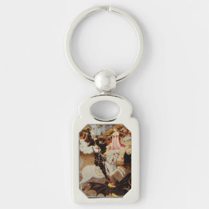Saint George Killing the Dragon by Bernat Martorel Keychain