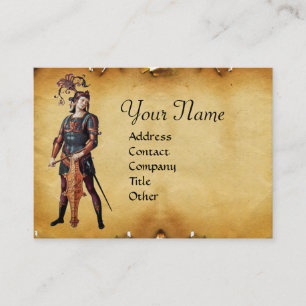 SAINT GEORGE  Old Brown Parchment Monogram Business Card