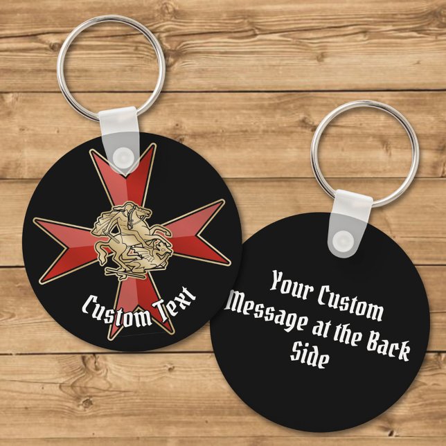 Saint George over Maltese Cross Keychain (Creator Uploaded)