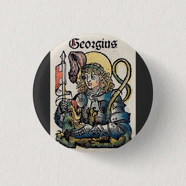Saint George Patron of England 1 Inch Round Button (Front)