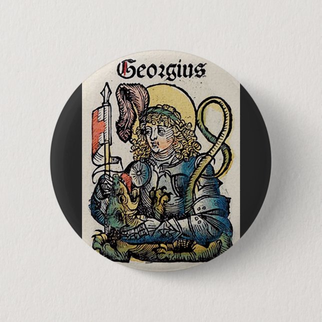 Saint George Patron of England 2 Inch Round Button (Front)
