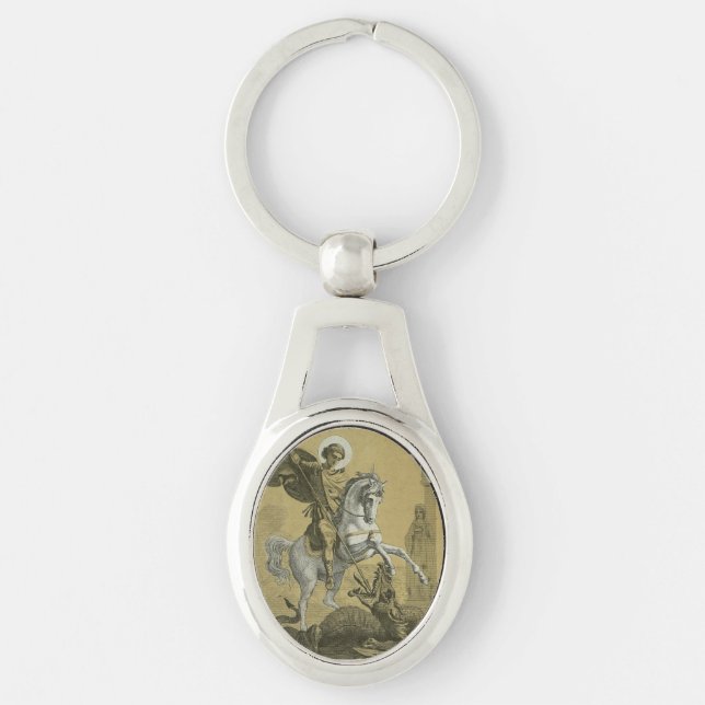 Saint George Patron of England  Keychain (Front)