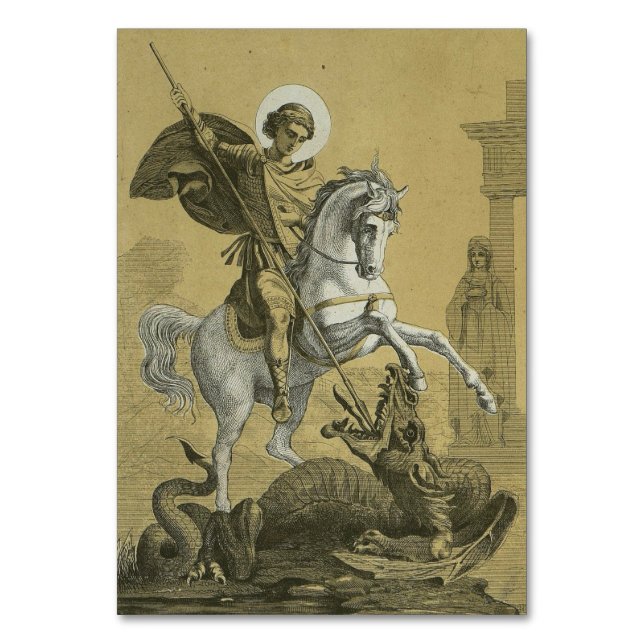 Saint George Patron of England  Table Number (Front)