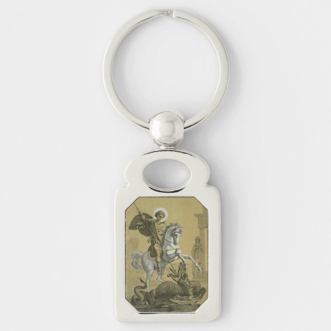 Saint George – Premium "Sunburst Gold" Art Keychain (Front)