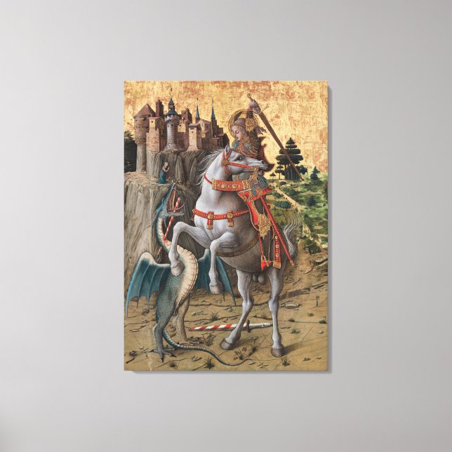 Saint George Slaying Dragon Carlo Crivelli Paintin Canvas Print (Front)