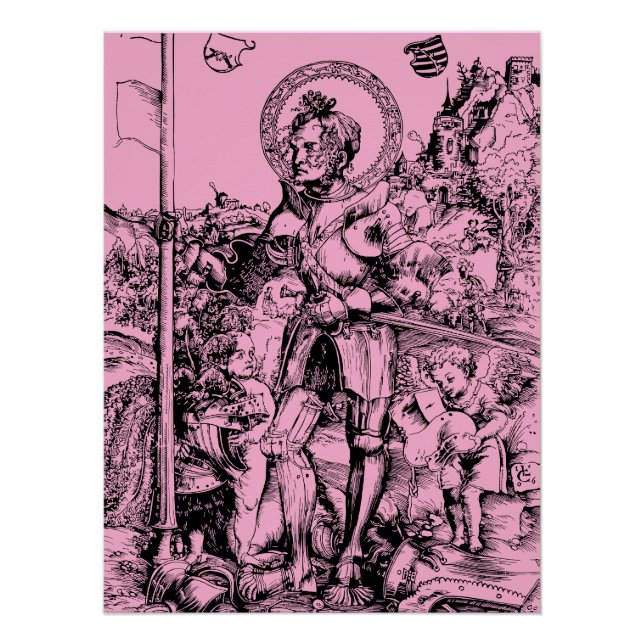 Saint George Standing with Two Angels Poster (Front)