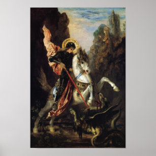 Saint George & the Dragon Gustave Moreau Fine Art Poster
