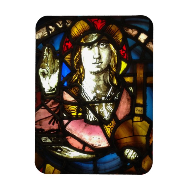 Saint George the Dragon Slayer in Stained Glass Magnet (Vertical)