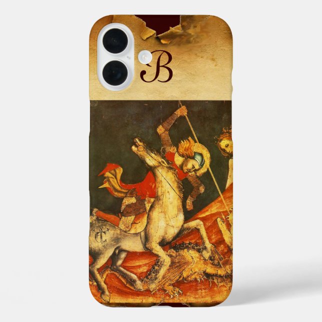 Saint George's Battle with the Dragon Monogram Case-Mate iPhone Case (Back)