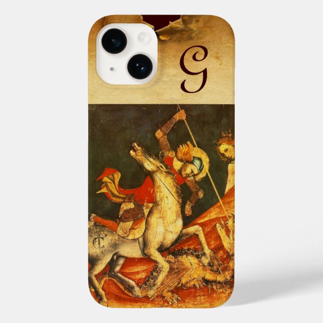 Saint George's Battle with the Dragon Monogram Case-Mate iPhone Case (Back)