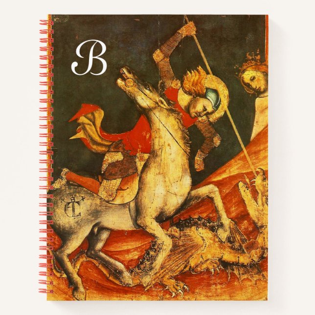 Saint George's Battle with the Dragon Monogram Notebook (Front)