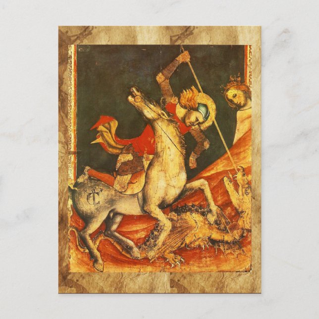 Saint George's Battle with the Dragon Postcard (Front)