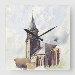 Saint Germain des Pres Church Paris Square Wall Clock