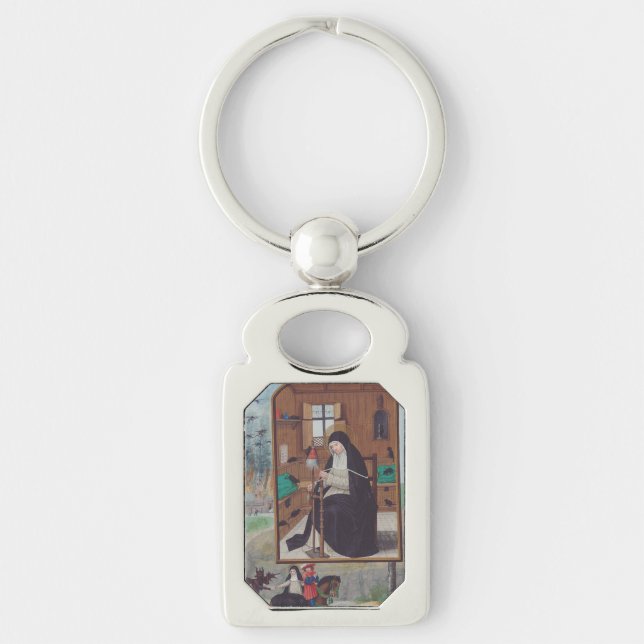Saint Gertrude of Helfta by Simon Bening Keychain (Front)