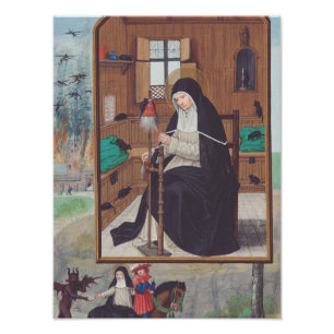 Saint Gertrude of Helfta by Simon Bening Photo Print