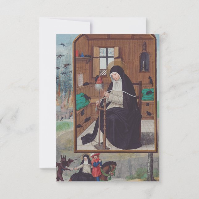 Saint Gertrude Of Nivelles Prayer Card (Front)