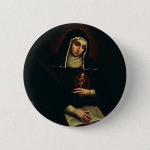 Saint Gertrude the Great German Benedictine  2 Inch Round Button