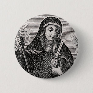 Saint Gertrude the Great German Benedictine mystic 2 Inch Round Button