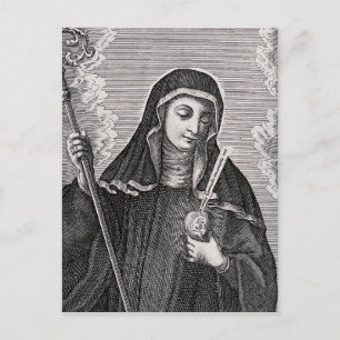 Saint Gertrude the Great German Benedictine mystic Postcard