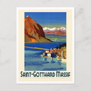 Saint Gotthard Massif, Travel Retro Postcard