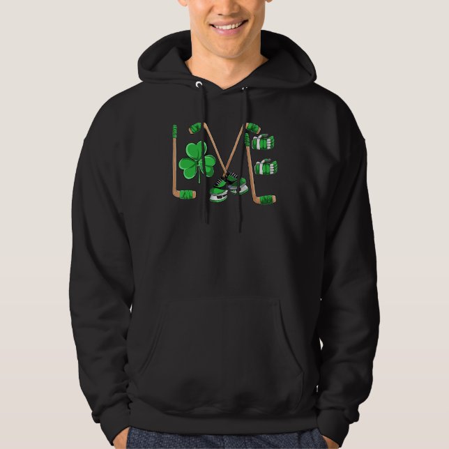 Saint Hat Tricks St Patrick's Day Ice Hockey  Boy  Hoodie (Front)