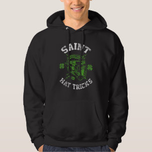 Saint Hattrick st Patrick's Day Hockey Hat Tricks Hoodie