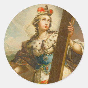 Saint Helena of Constantinople with cross Classic Round Sticker