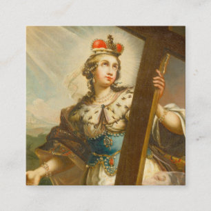 Saint Helena of Constantinople with cross Square Business Card