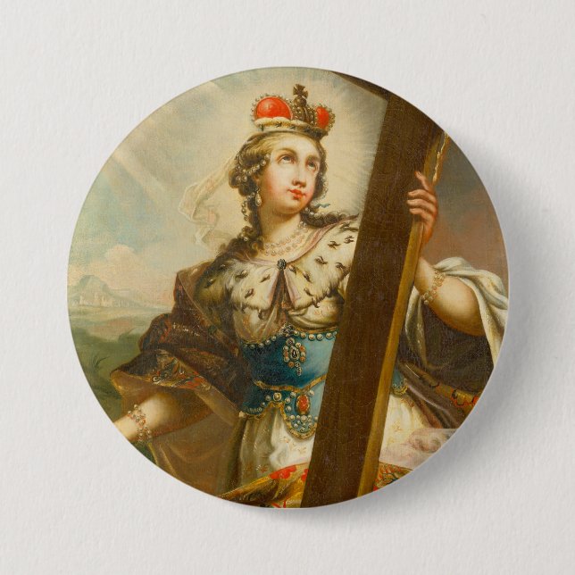 Saint Helena with the True Cross Sacred Art 3 Inch Round Button (Front)