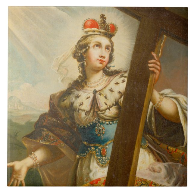 Saint Helena with the True Cross Sacred Art Tile (Front)