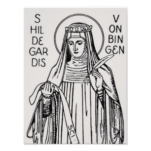 Saint Hildegard of Bingen Benedictine abbess Photo Print