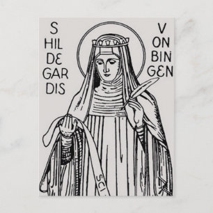 Saint Hildegard of Bingen Benedictine abbess Postcard