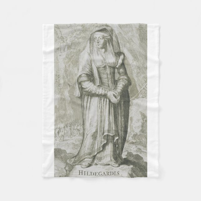 Saint Hildegard of Bingen Fleece Blanket (Front)