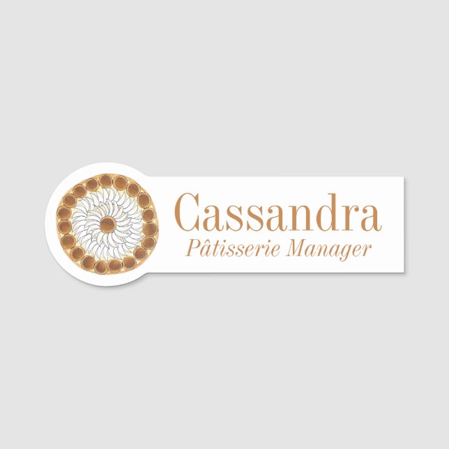 Saint Honoré Cake French Patisserie Pastry Chef Name Tag (Front)