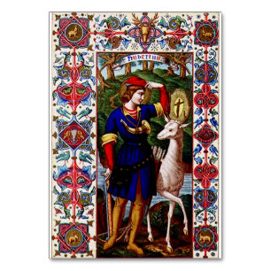 Saint Hubert of Liege with the stag Table Number