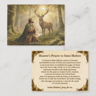 Saint Hubert Patron Saint of Hunter's Prayer Card