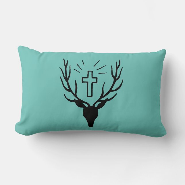 Saint Hubert's Stag Lumbar Pillow (Front)