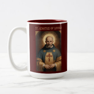 Saint Ignatius Loyola Catholic Jesuit  Two-Tone Coffee Mug