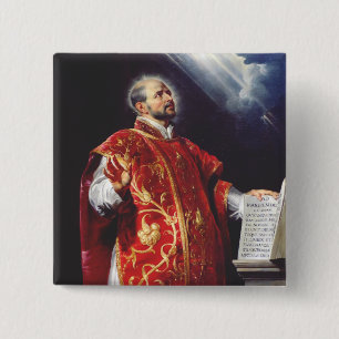 Saint Ignatius of Loyola 2 Inch Square Button