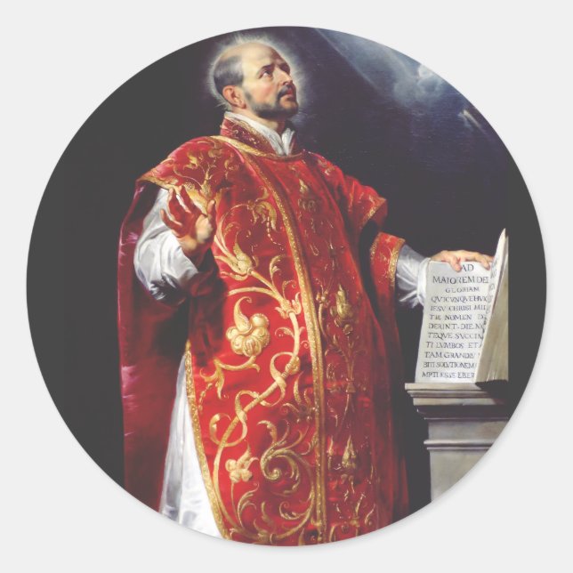 Saint Ignatius of Loyola Classic Round Sticker (Front)