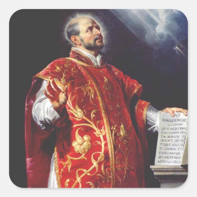 Saint Ignatius of Loyola Square Sticker (Front)