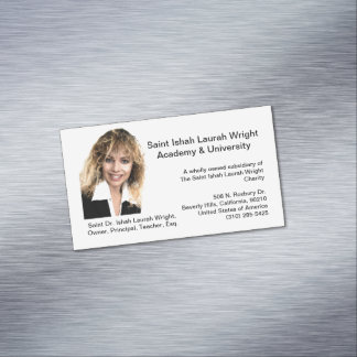 Saint Ishah Laurah Wright Academy & University Magnetic Business Card