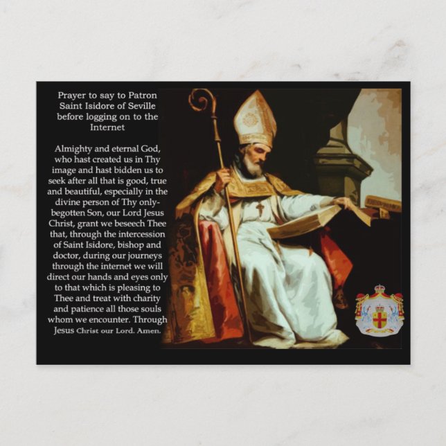 Saint Isidore of Seville Postcard (Front)