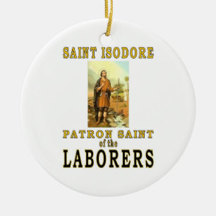 SAINT ISODORE CERAMIC ORNAMENT