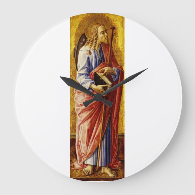 Saint James the Great by Carlo Crivelli Large Clock (Front)