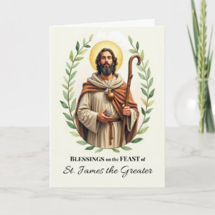 Saint James the Greater Feast Day Leafy Wreath Card