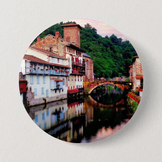 Saint Jean Pied de Port  3 Inch Round Button (Front)
