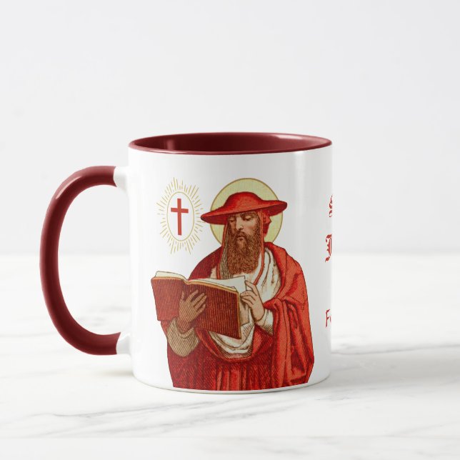Saint Jérôme comme cardinal avec livre (P 004) Mug (Gauche)